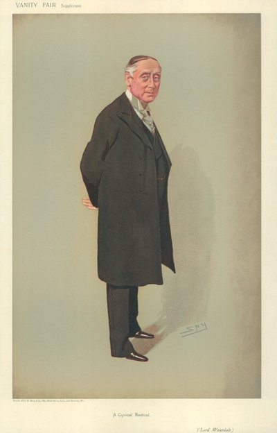 Lord Weardale, een cynische radicaal, 25 juli 1906, Vanity Fair cartoon door Leslie Matthew Ward